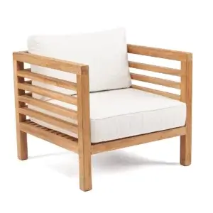 Teakhouten 1-zits loungefauteuil - Moyo